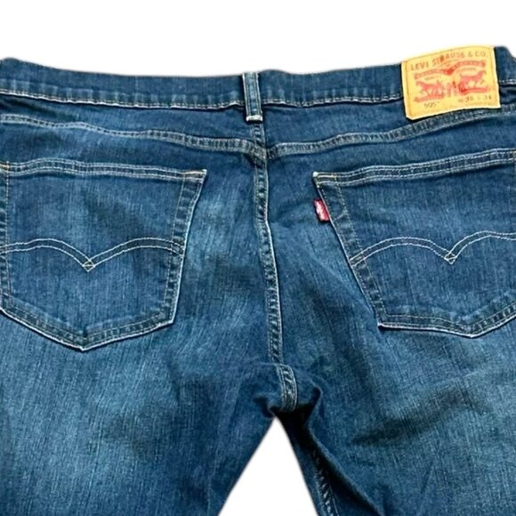 Men's Levi's 505 Straight Leg Medium Wash Denim Jeans Size 36x34 - Picture 4 of 7